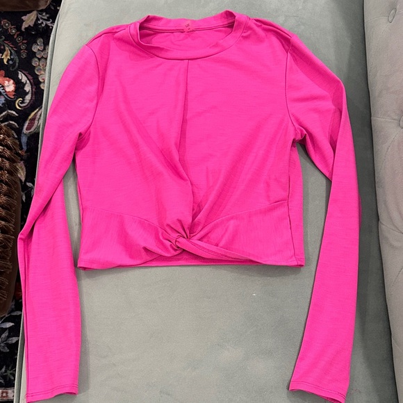 Beyond Yoga Fuchsia Twist Front Long Sleeve Top - Picture 1 of 5